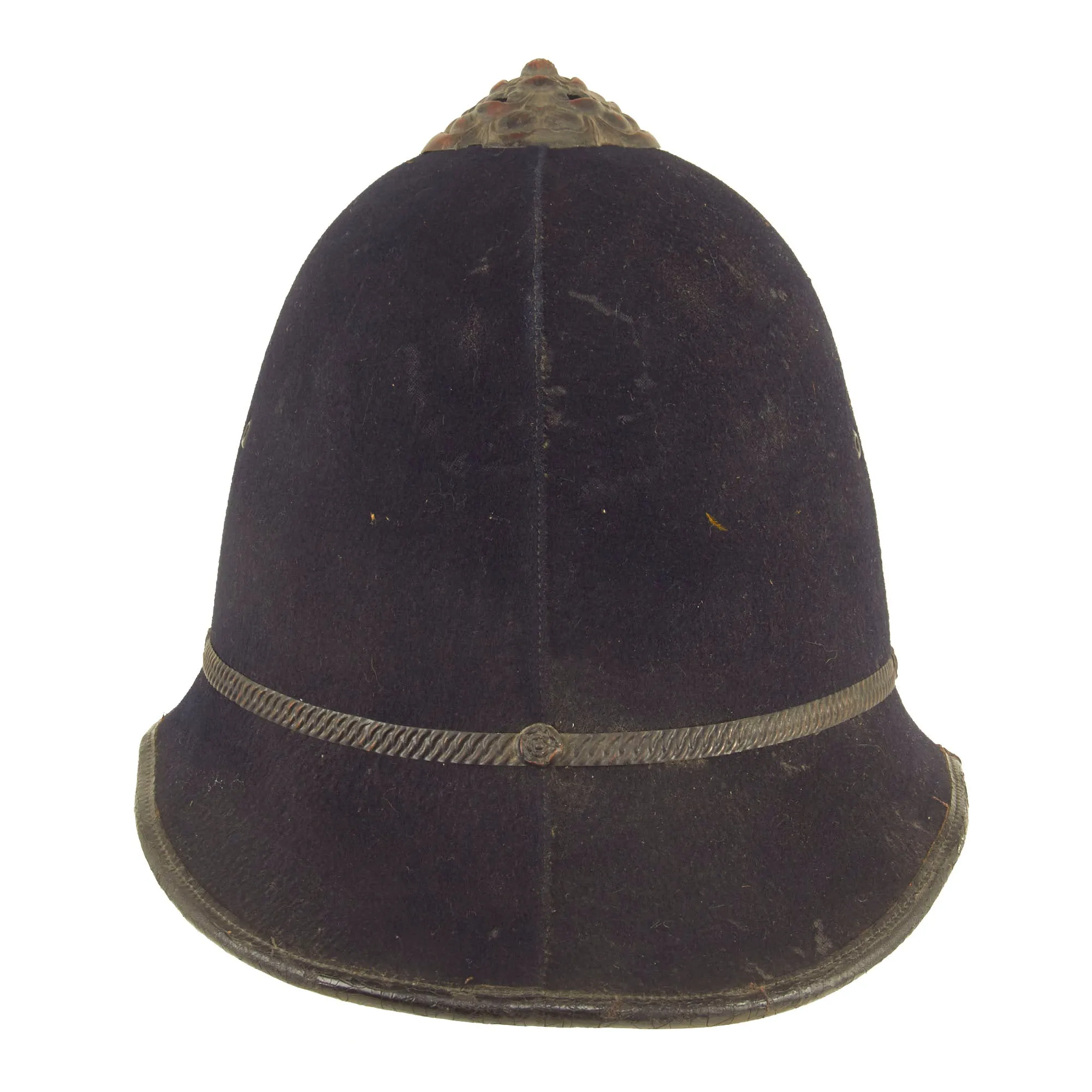 Original British WWI Era Early Rose-Top Cheshire Constabulary Police Bobby Helmet - Complete