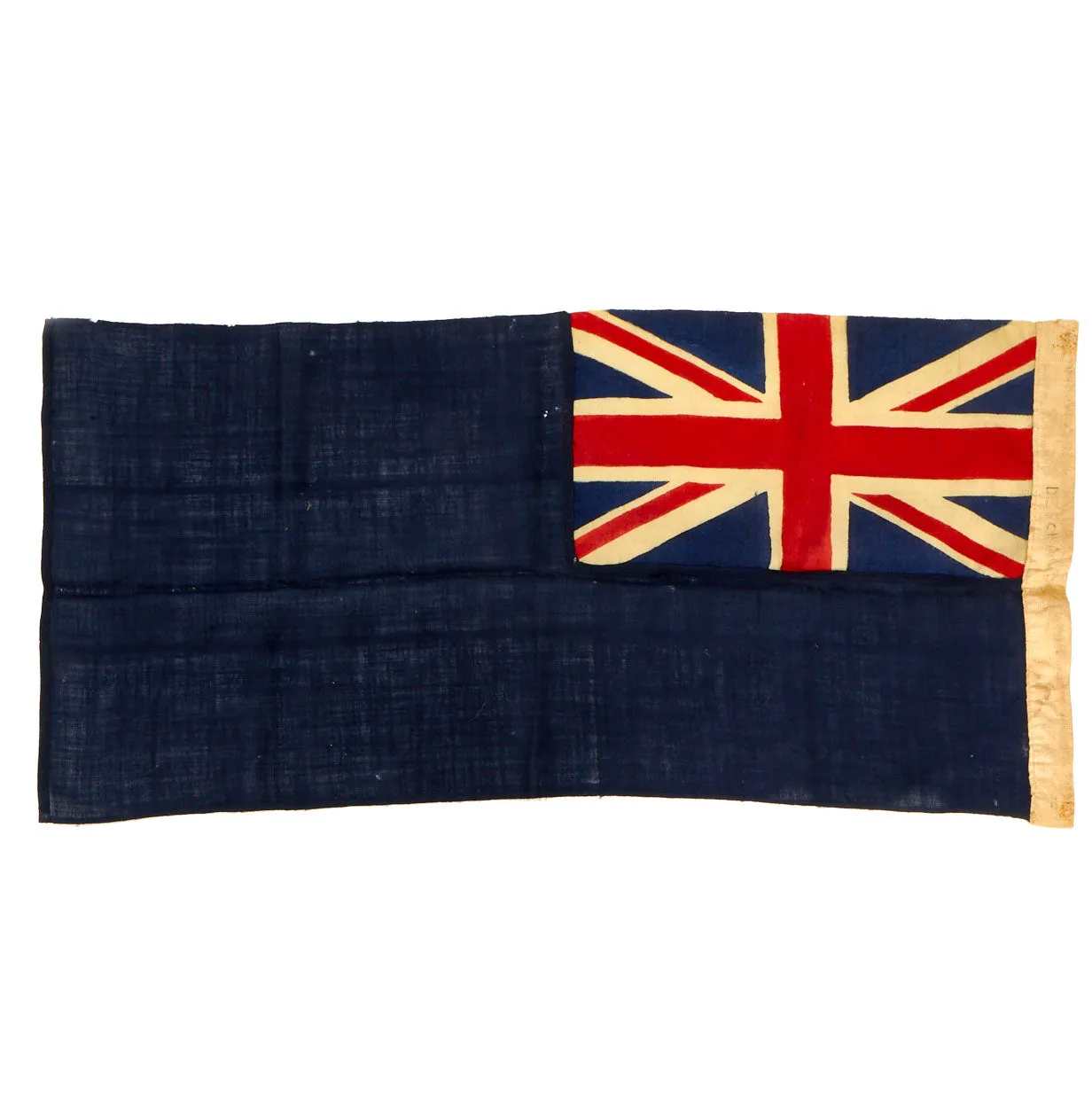 Original British WWII British Royal Navy Canvas Blue Ensign - 38” x 18 ½”