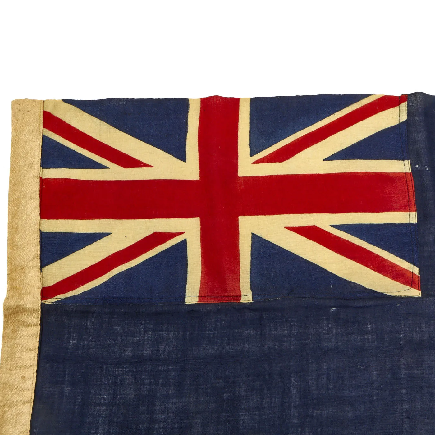 Original British WWII British Royal Navy Canvas Blue Ensign - 38” x 18 ½”