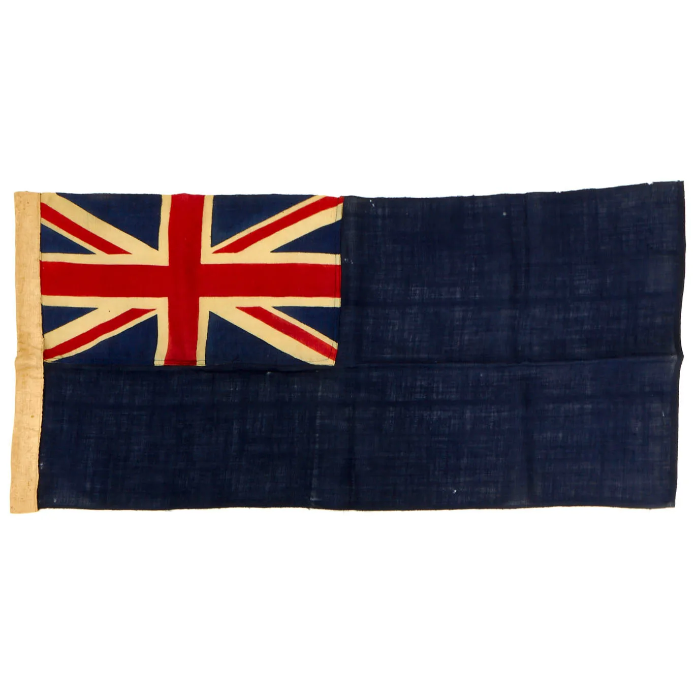 Original British WWII British Royal Navy Canvas Blue Ensign - 38” x 18 ½”