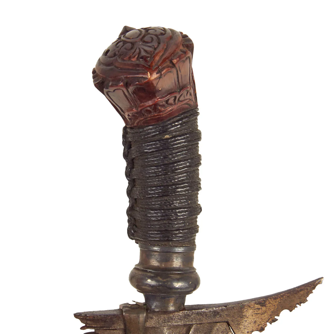 Original Dutch East Indies Kris Dagger with Carved Handle - circa 1850