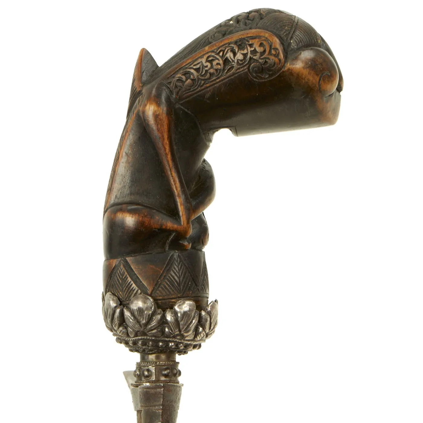 Original Dutch East Indies Kris Dagger with Carved Handle in Scabbard from the Island of Java - circa 1850