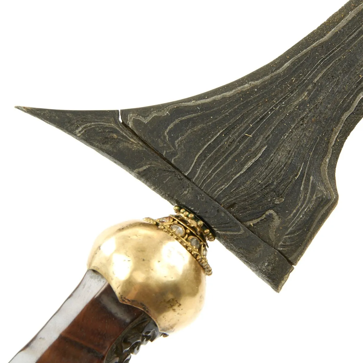 Original Dutch East Indies Kris Dagger with Carved Handle in Scabbard from the Island of Java - circa 1875