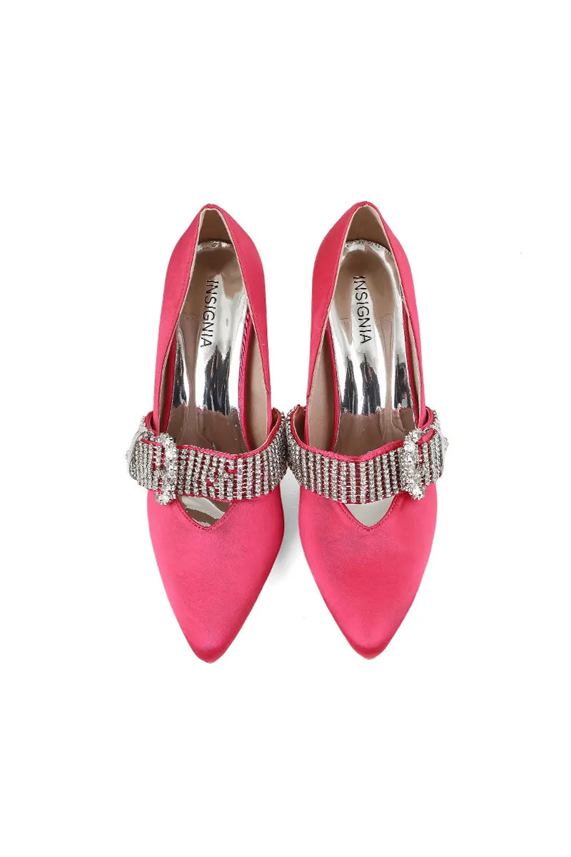 Party Wear Court Shoes I44408-Skpink