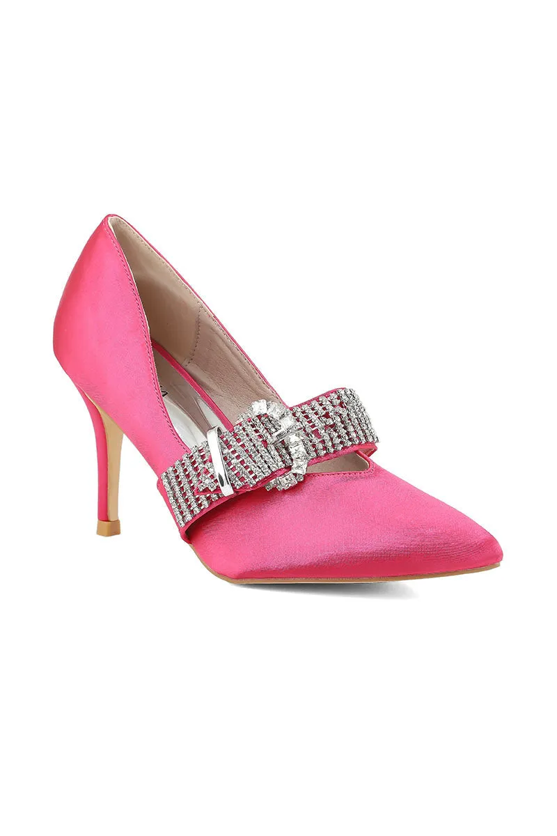 Party Wear Court Shoes I44408-Skpink