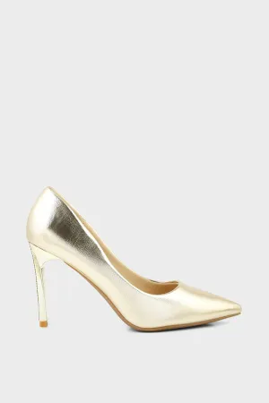 Party Wear Court Shoes I44494-Golden