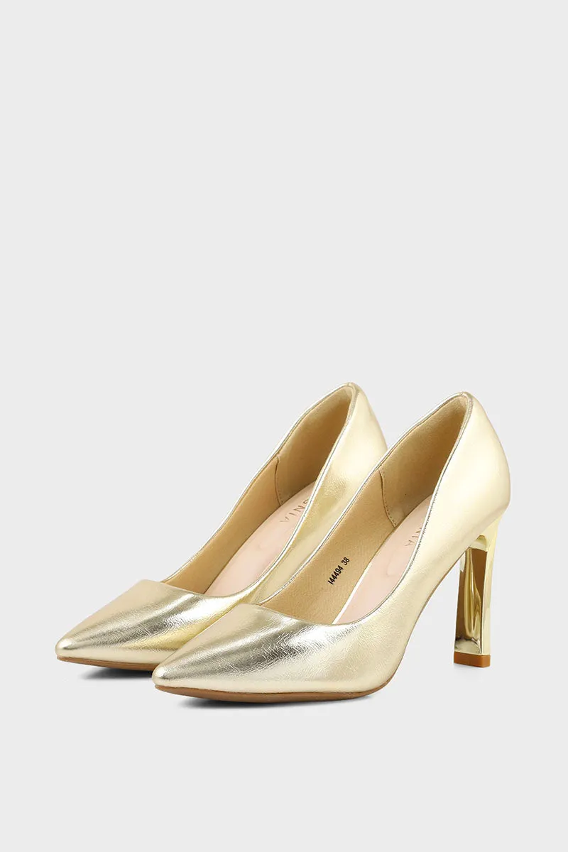 Party Wear Court Shoes I44494-Golden