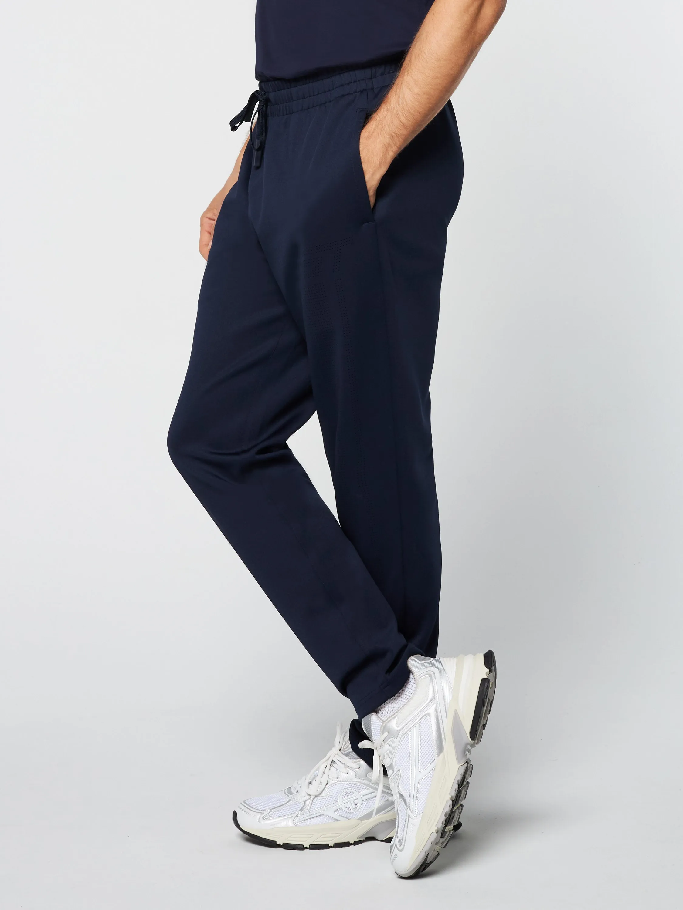 Perforata Track Pant-Maritime Blue