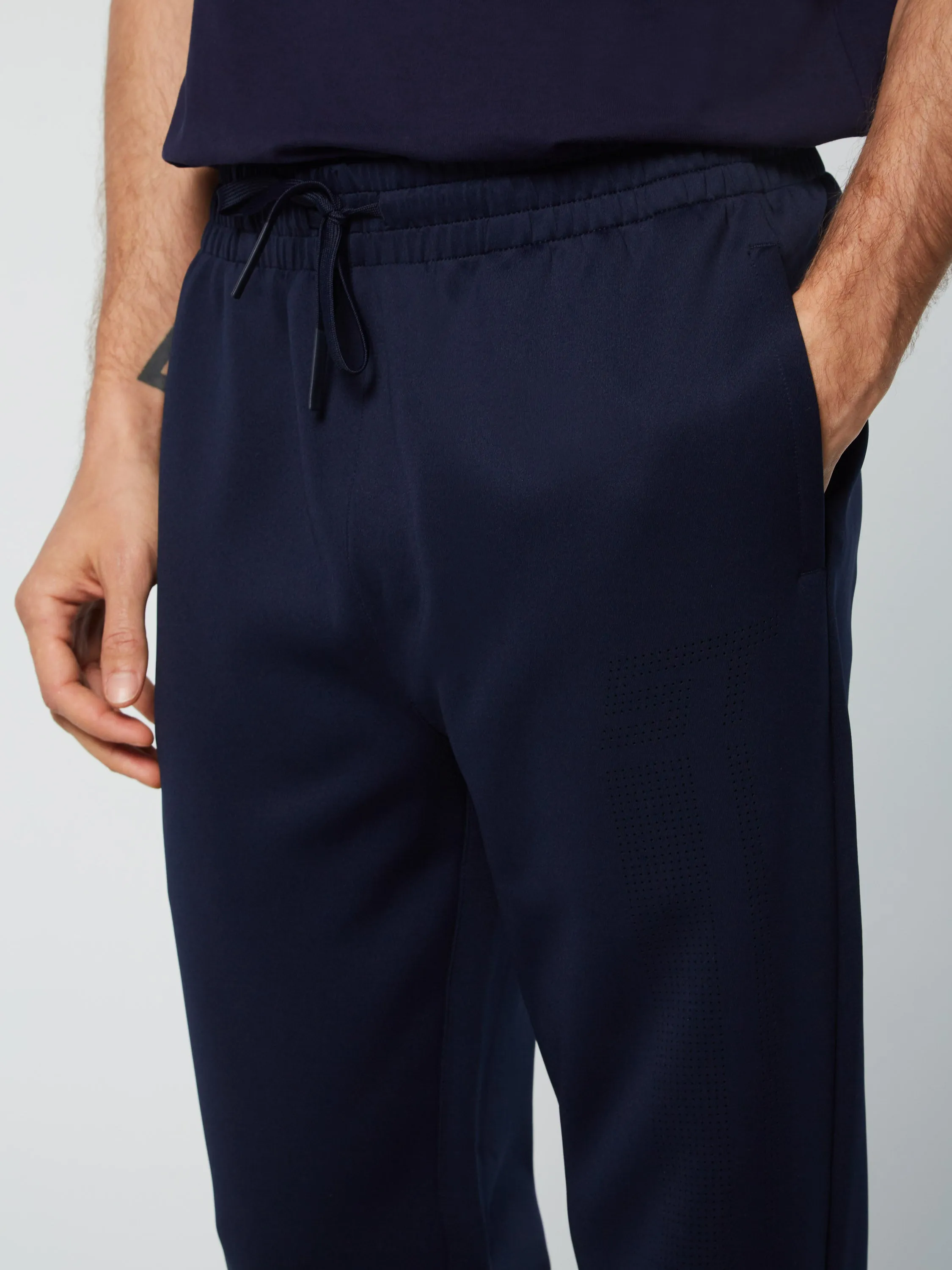 Perforata Track Pant-Maritime Blue