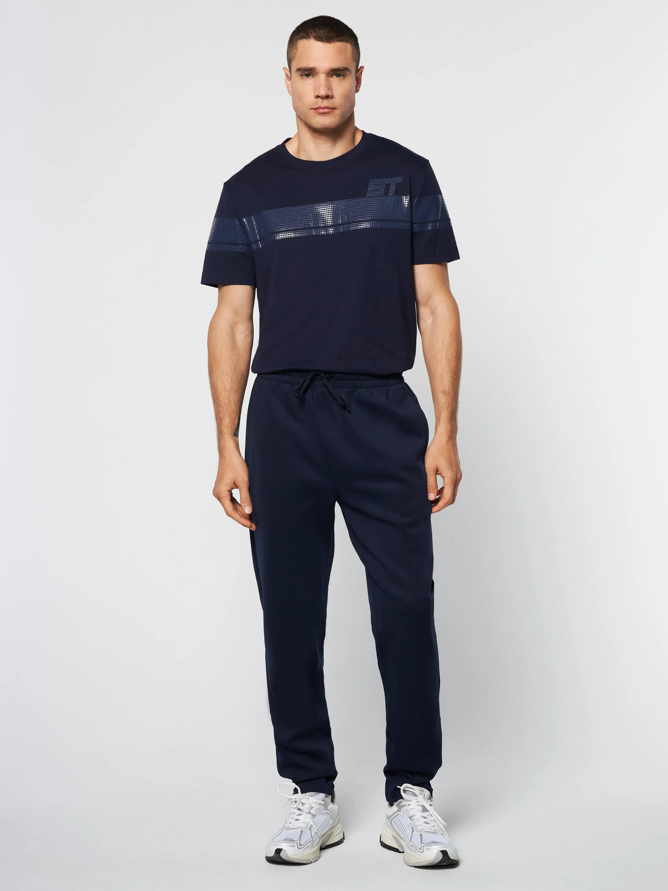 Perforata Track Pant-Maritime Blue