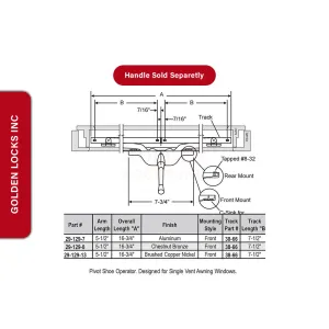 Pivot Shoe Awning Operator 29-129-8