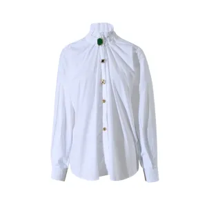 Pre Order:  Single Breasted Lace Collar Court Style Shirt