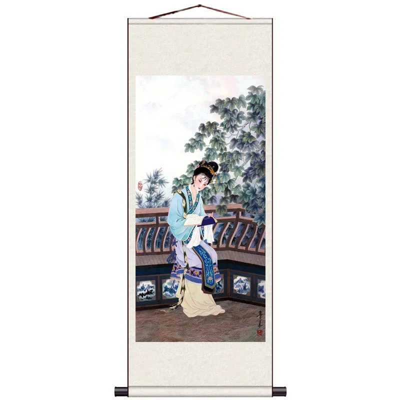 "Depiction of Ancient Court Ladies" - Traditional Chinese Painting Reproduction Classical Silk Scroll Hanging Wall Decor