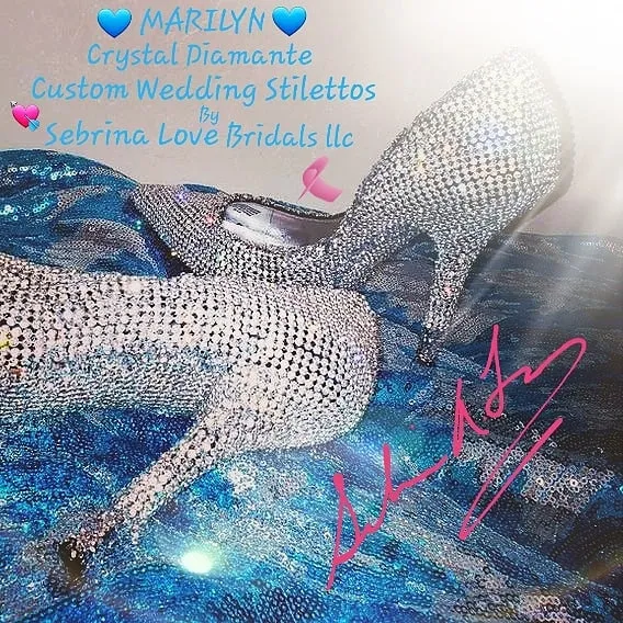 "MARILYN" Custom Order Crystal Diamante Stiletto Pumps