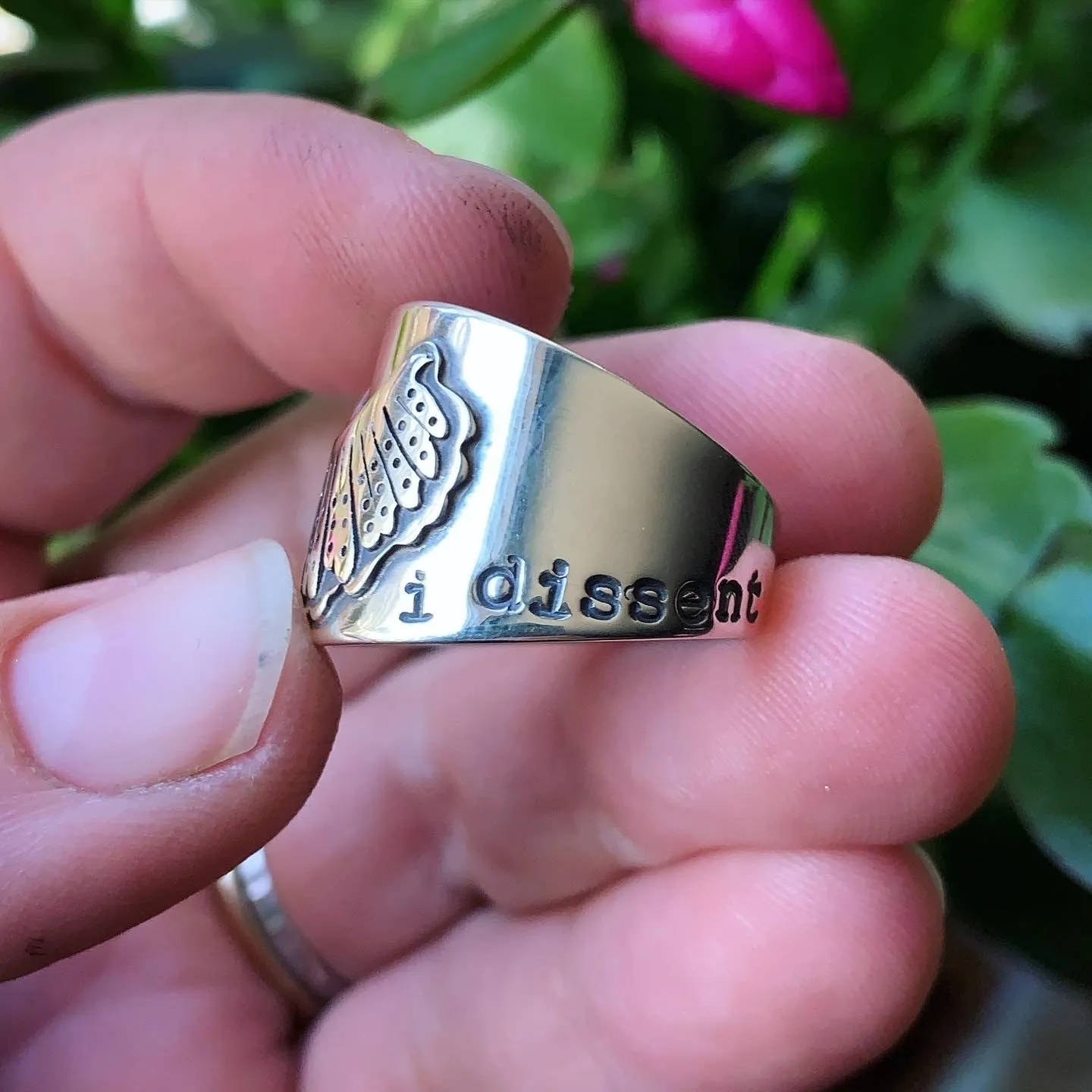 RBG "i dissent" Sterling Silver Ring