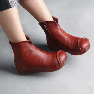 Retro Leather Handmade Casual Ankle Boots | Gift Shoes