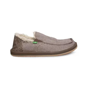 Sanuk Vagabond Chill Dark Brown Wool Fleck Shoes - Men's