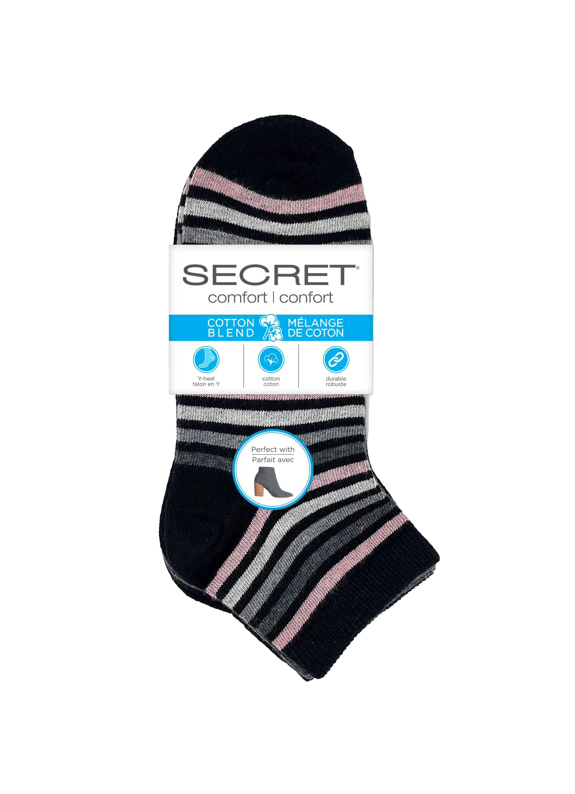 SECRET® Comfort Cotton Fashion Quarter - 3 Pairs