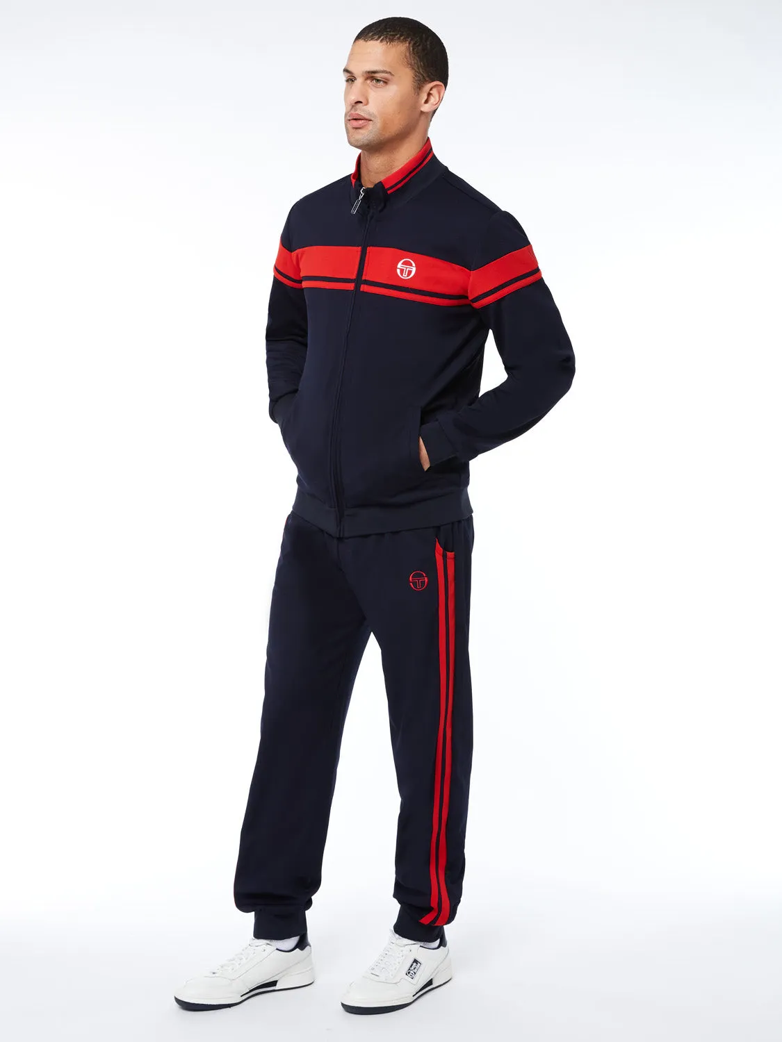 Sergio Tachini Tennis Young Line Track Jacket and Pants White-Navy