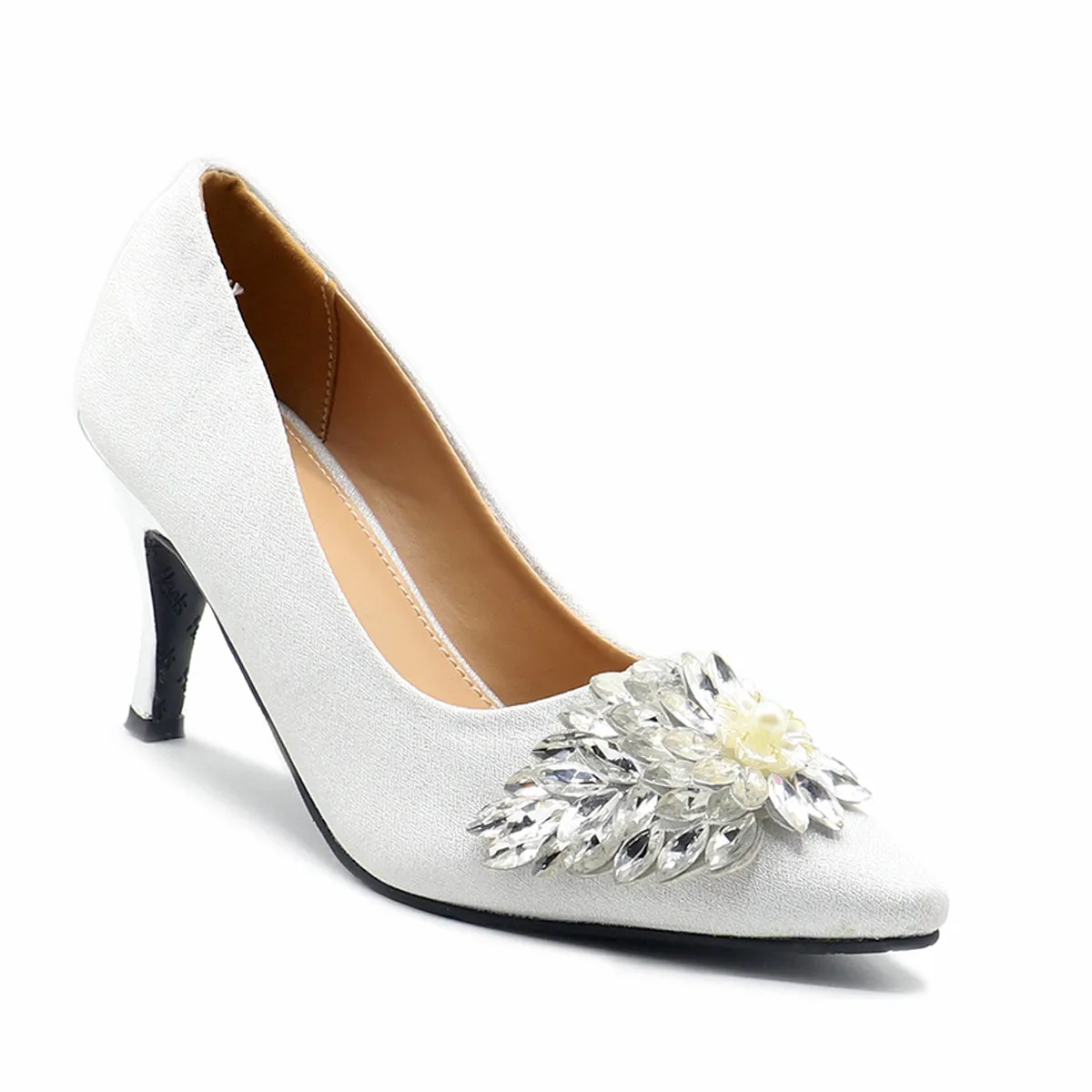 Silver Fancy Court Shoes 087110