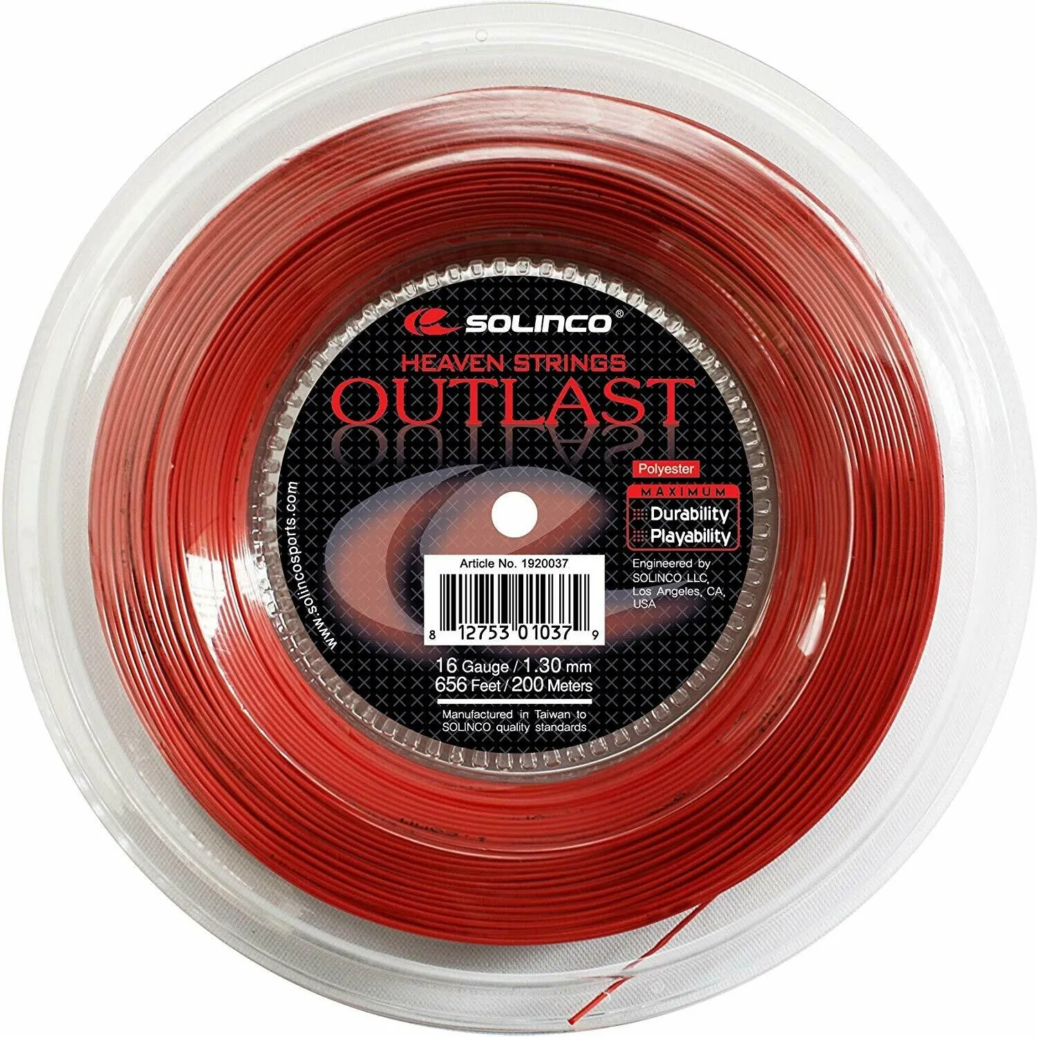 Solinco Outlast 16 Red 200 meter Tennis Strings