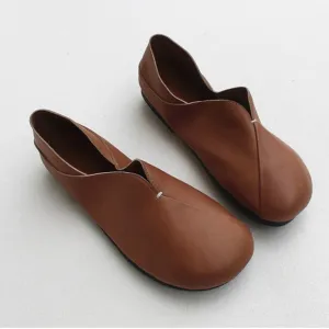 Spring Leather Soft Women's Hand-made Flats