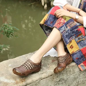 Summer Hollow Handmade Woven Retro Sandals | Gift Shoes