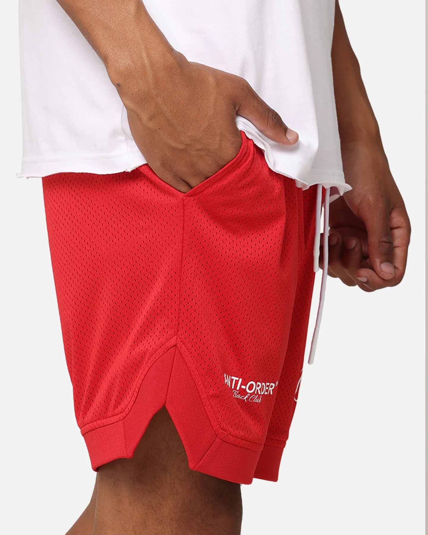 The Anti Order Track Club Basketball Shorts Red/White