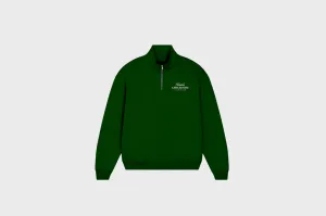 Unisex Court Club Green Embroidered Half Zip