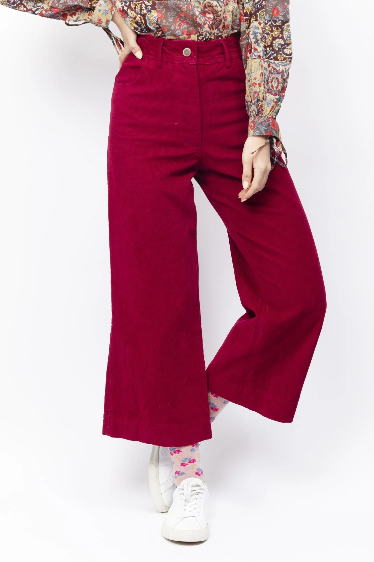 Wide-leg Corduroy Cotton Pants