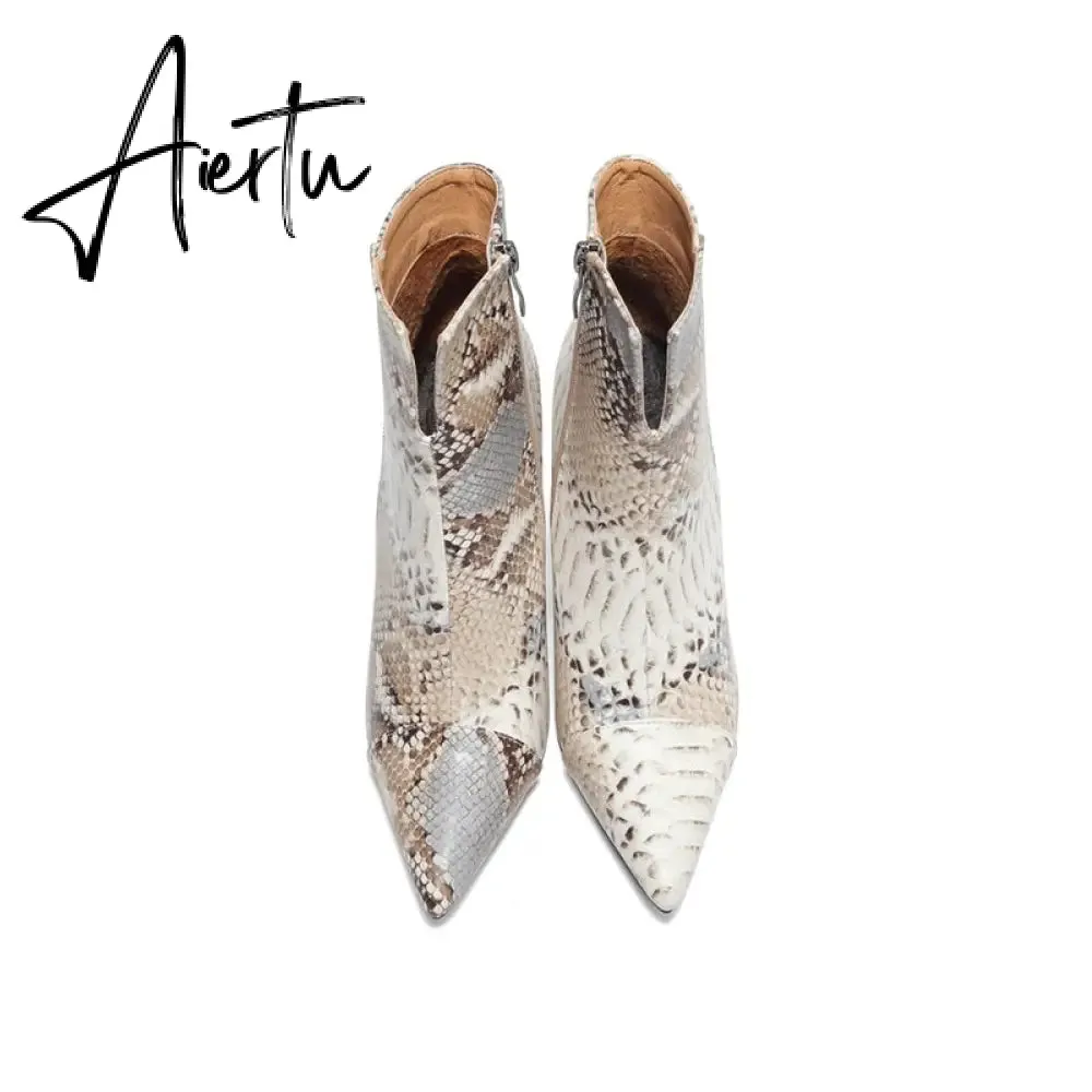 Women Snake Print Boots