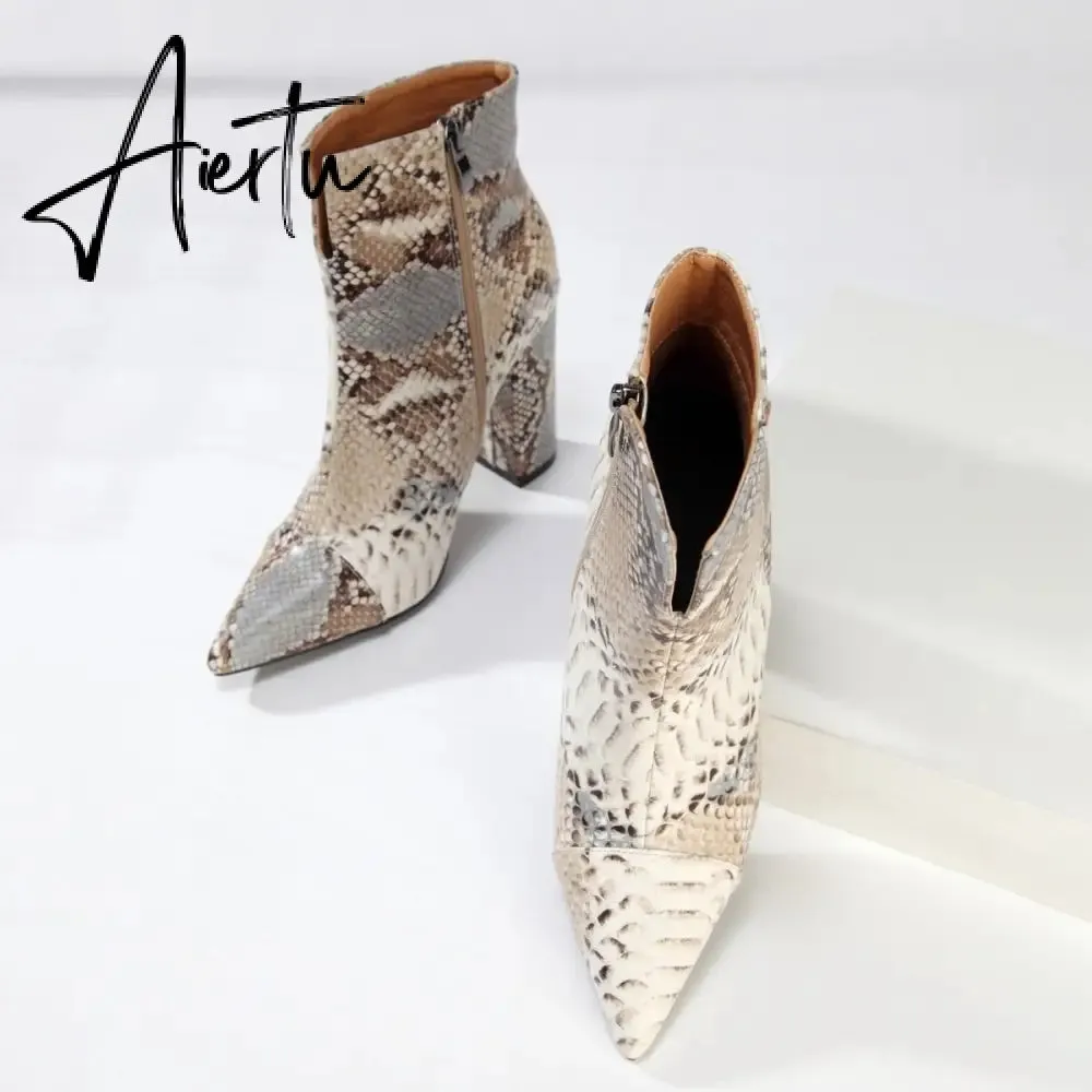 Women Snake Print Boots