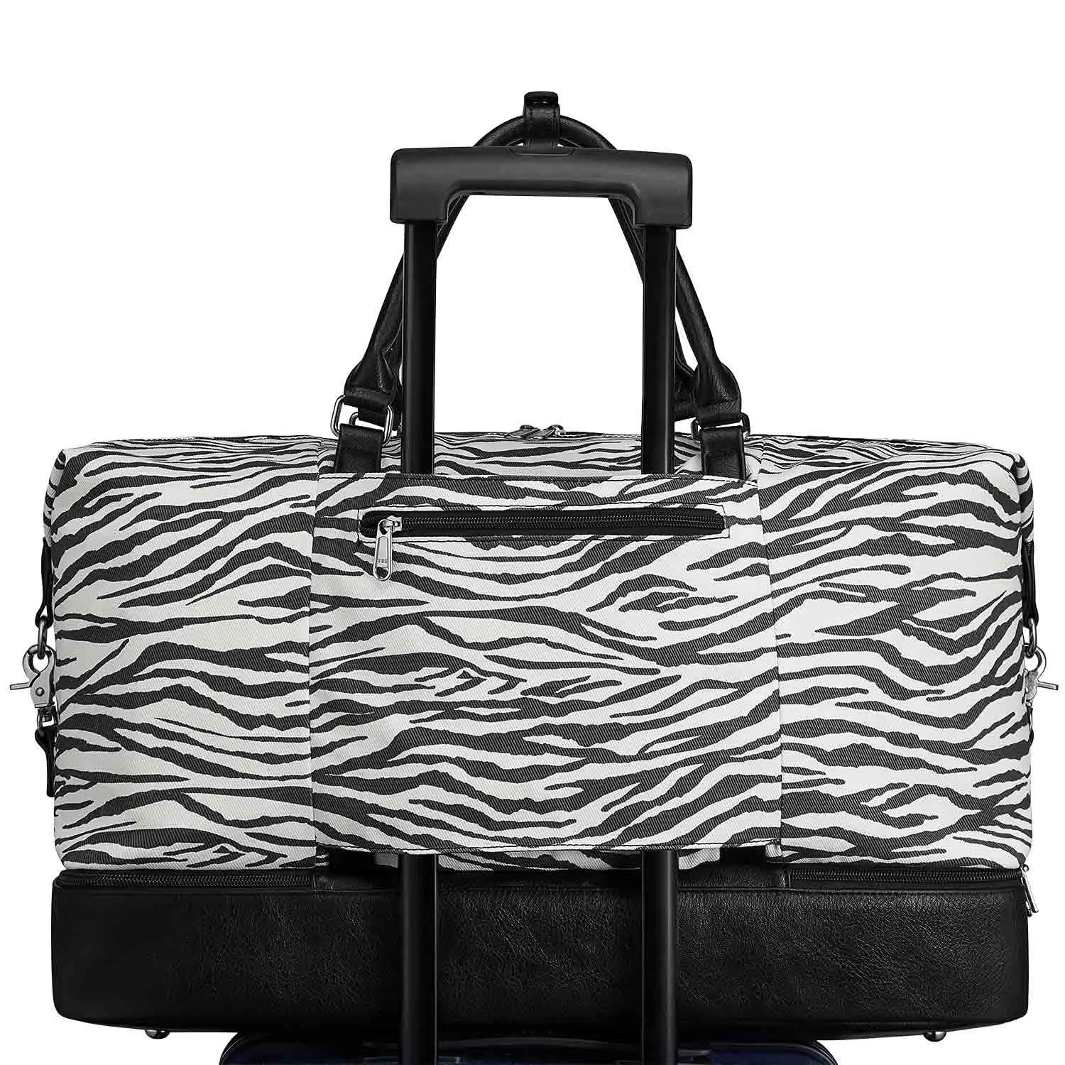 Women Striped Canvas Weekender Duffel Bag