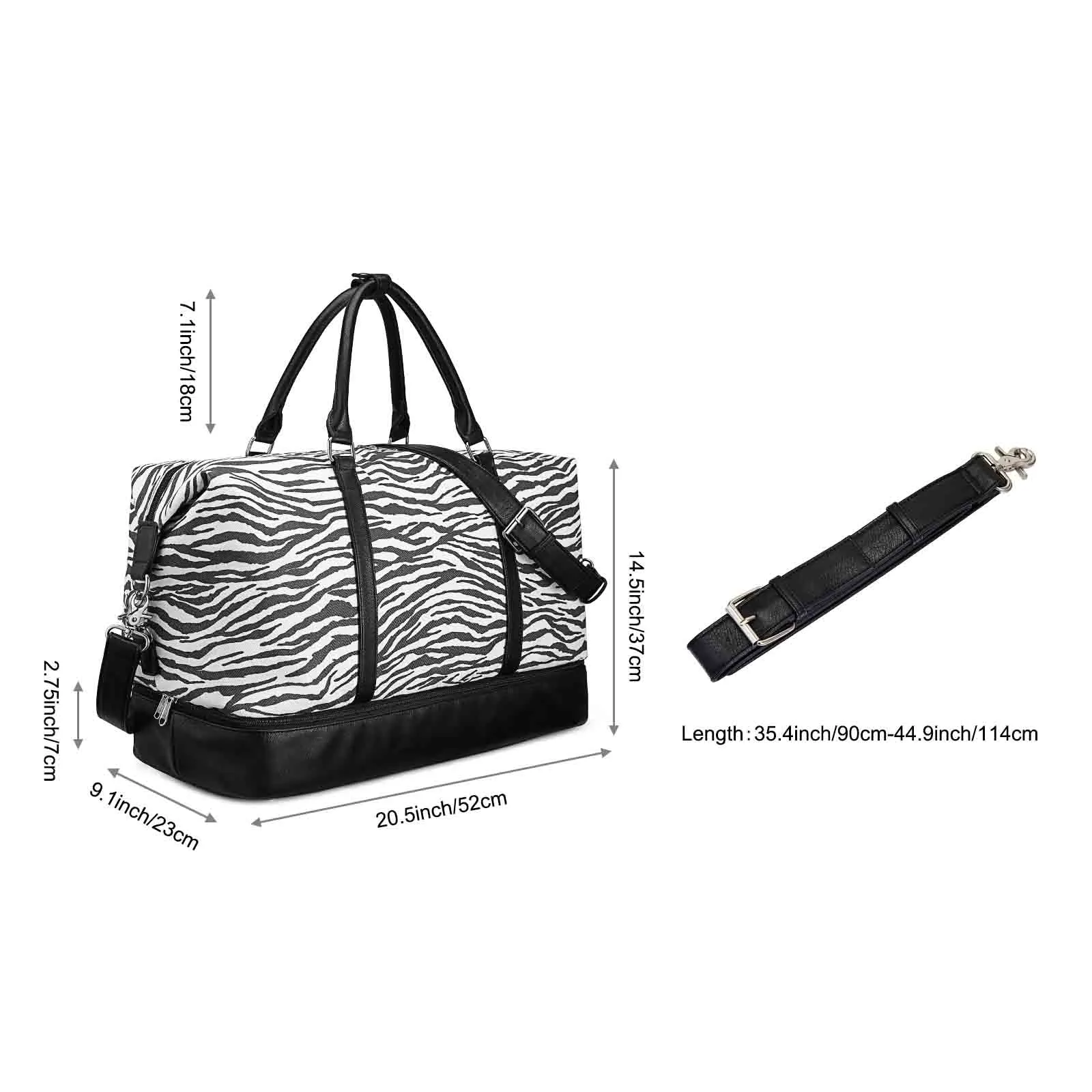 Women Striped Canvas Weekender Duffel Bag