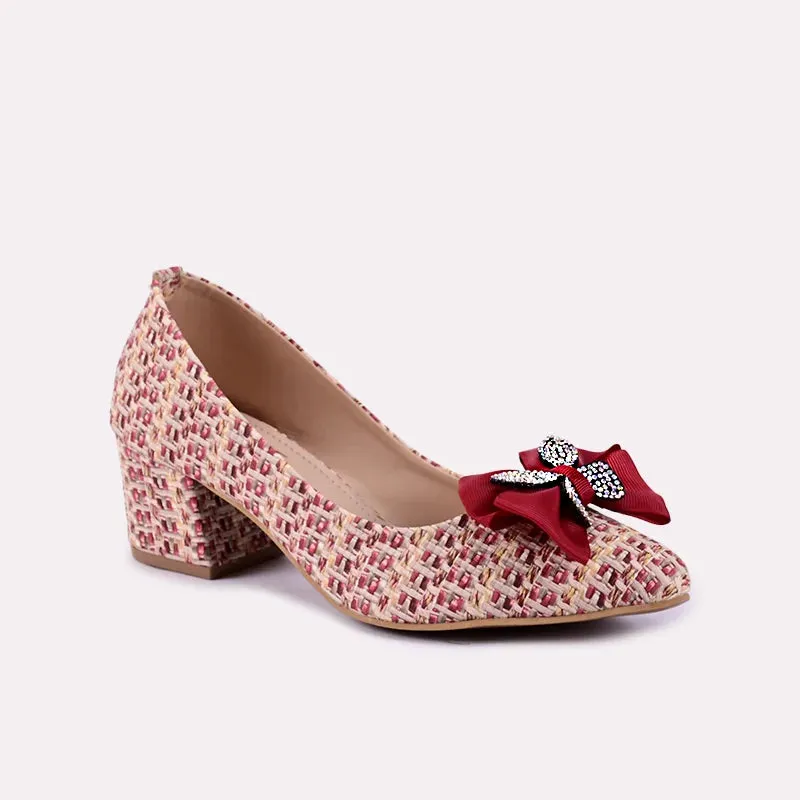 Zephyra Maroon Fancy Heel Pumps 0431121